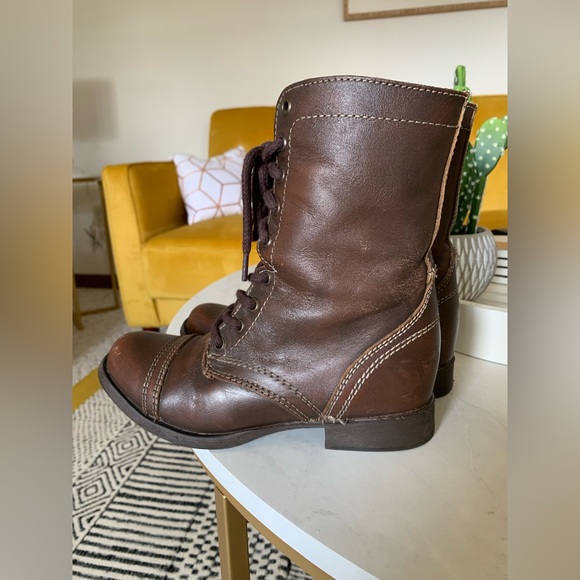 Steve Madden Brown Troopa Combat Boot Size 5.5 - Picture 6 of 14
